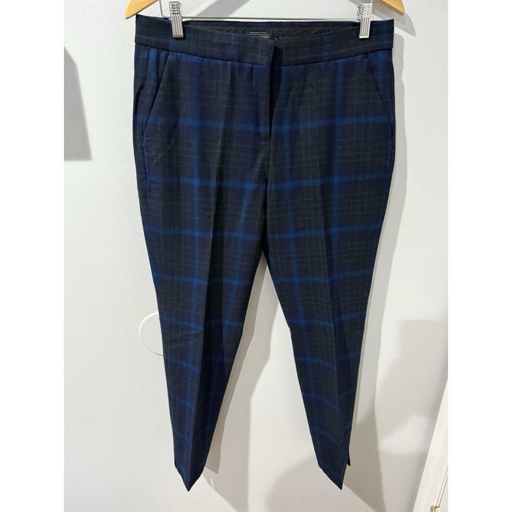 Pendleton Pants Women 10 Blue Green Tartan Plaid Virgin Wool Tartan USA M